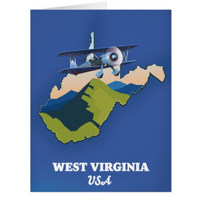 West Virginia USA map Cards (Front)