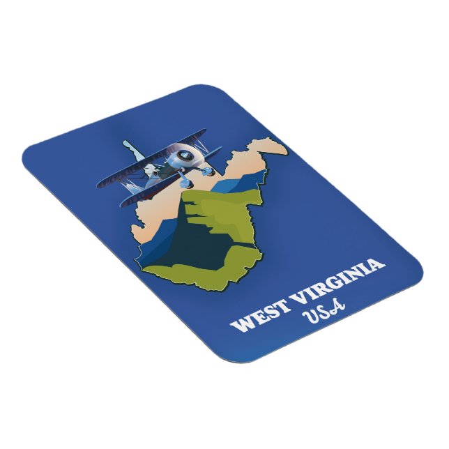 West Virginia USA map Magnet (Right Side)