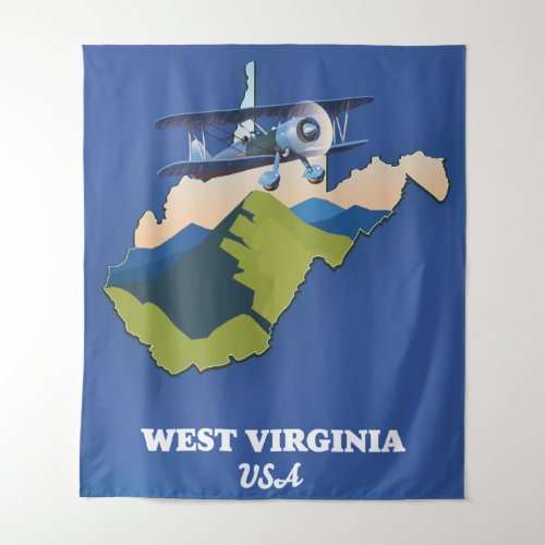 West Virginia USA map Tapestry