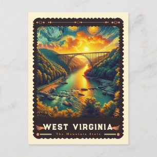 West Virginia Vincent Van Gogh Inspired Postcard