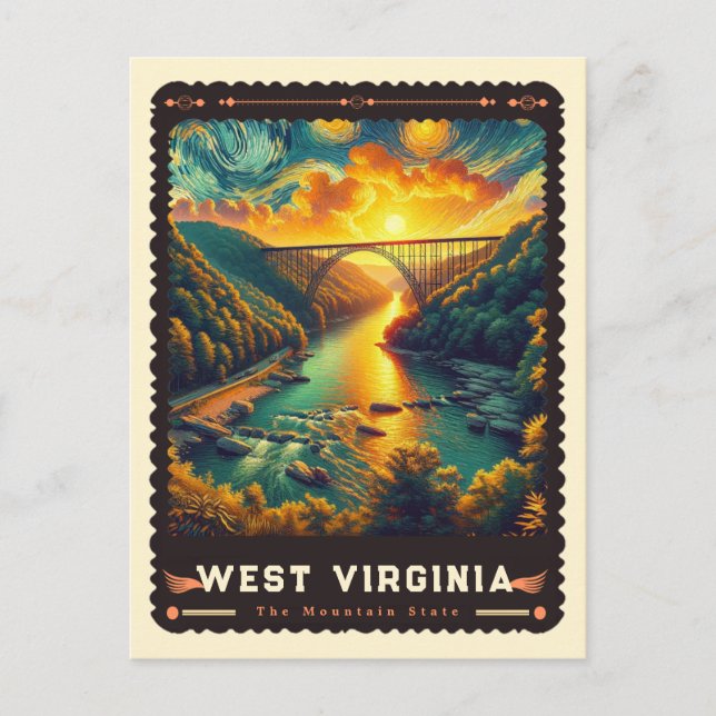 West Virginia | Vincent Van Gogh Inspired Postcard (Front)