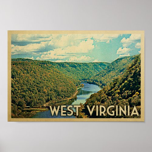 West Virginia Vintage Travel Poster Hawks Nest