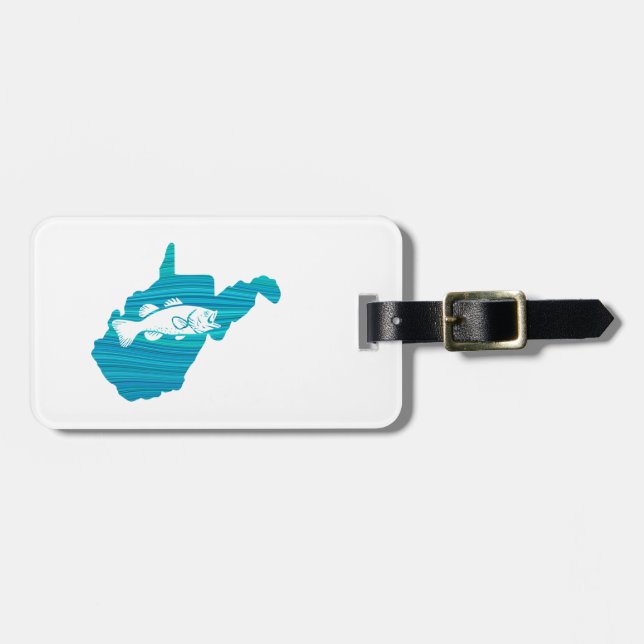 West Virginia Wave Fishing Luggage Tag (Front Horizontal)