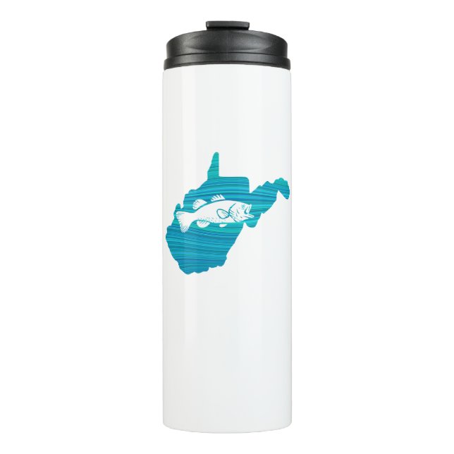West Virginia Wave Fishing Thermal Tumbler (Front)