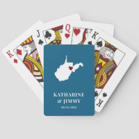 West Virginia Wedding Favor Deck of Cards, Map