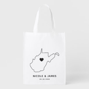 West Virginia Wedding Welcome Bag Map Tote