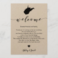 West Virginia Wedding Welcome Letter & Itinerary