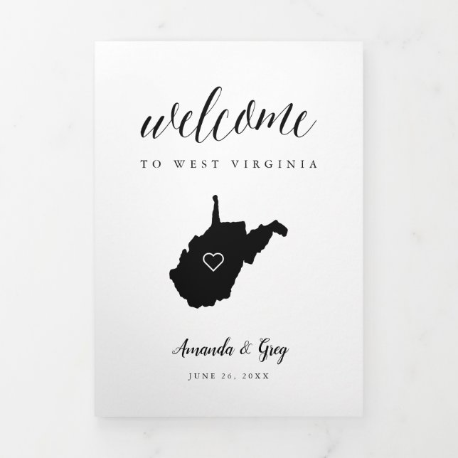 West Virginia Wedding Welcome Letter & Itinerary Tri-Fold Program (Cover)