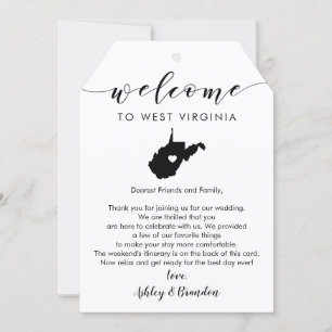 West Virginia Wedding Welcome Tag, Itinerary