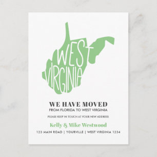 WEST VIRGINIA  We've moved New address New Home    Postcard