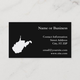 West Virginia White and Black Business Card