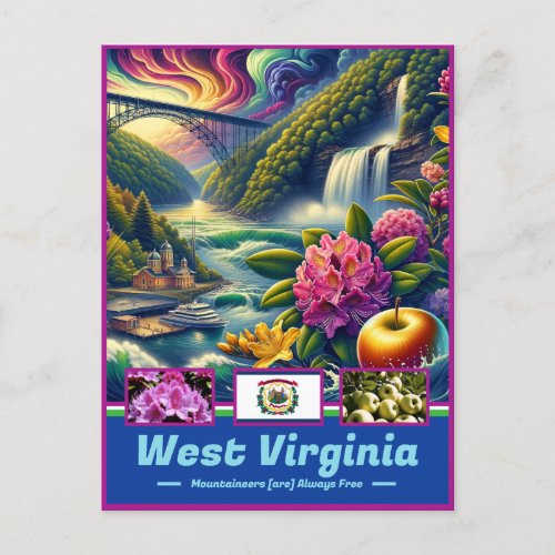 West Virginia Wild Beauty Scenic Postcard