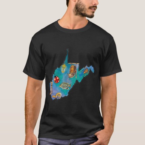 West Virginia Wildlife Watercolor T-Shirt