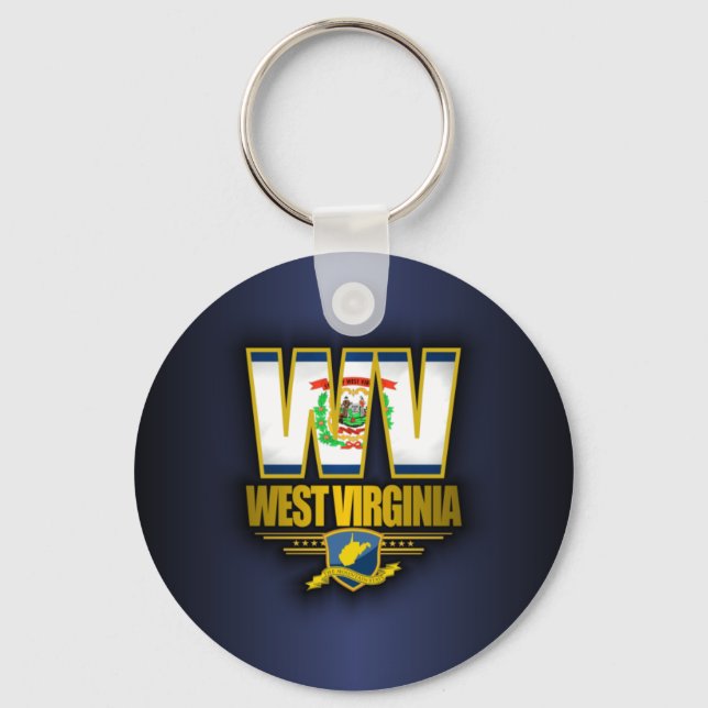 West Virginia (WV) Keychain (Front)