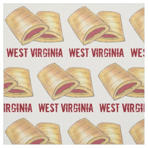 West Virginia WV Pepperoni Roll Snack Junk Food Fabric