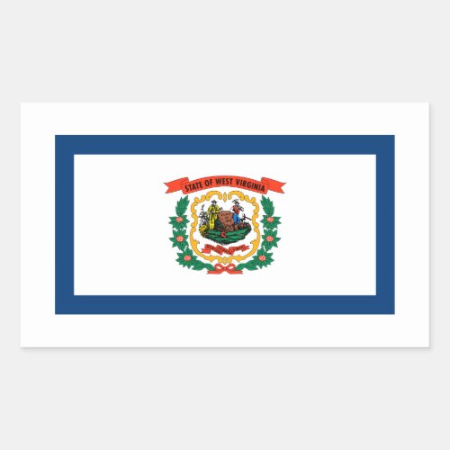 West Virginian Flag Flag of West Virginia Rectangular Sticker