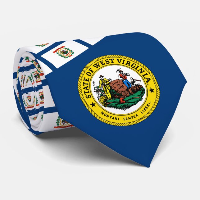 West Virginian Flag & Seal, Flag of West Virginia Neck Tie (Rolled)