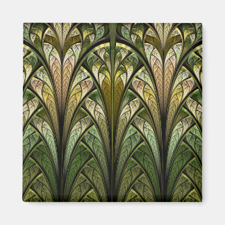 West Wind Green Abstract Stained Glass Magnet