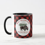 West Yellowstone Montana Christmas Tree Ranch Mug<br><div class="desc">Illustration of a bison carrying a Christmas tree with text "West Yellowstone Montana Christmas Tree Ranch Cut & Carry"</div>