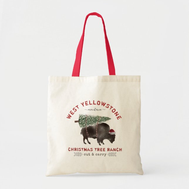 West Yellowstone Montana Christmas Tree Ranch Tote Bag (Front)