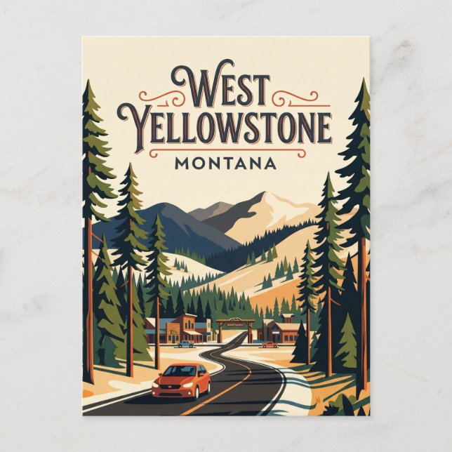 West Yellowstone USA Postcard (Front)