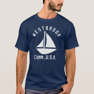 Westbrook Connecticut Sailing Boating White Text A T-Shirt