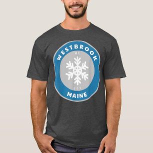 Westbrook Maine ME Winter Snow Snowflake Badge Sou T-Shirt