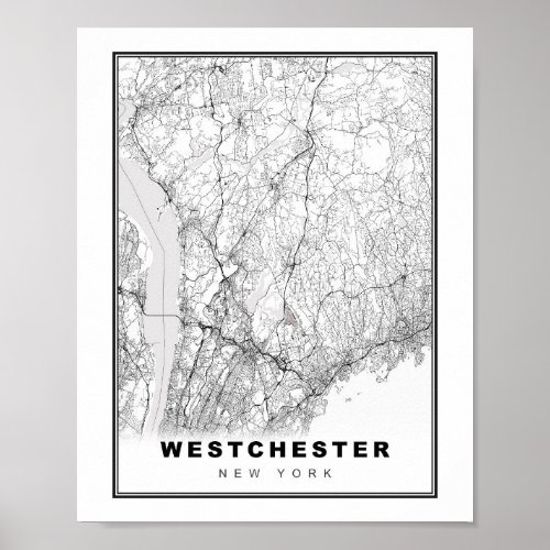 Westchester County Map Poster