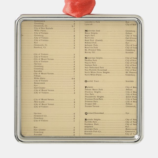 Westchester County, New York 4 Metal Ornament (Front)