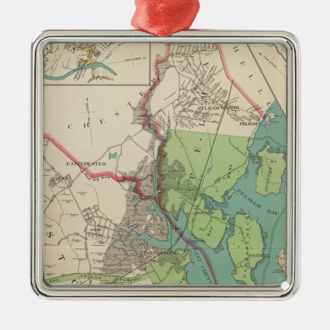 Westchester, Pelham towns Metal Ornament (Front)
