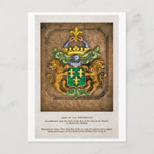 Westerfield Dutch Family Coat Of Arms. Postcard