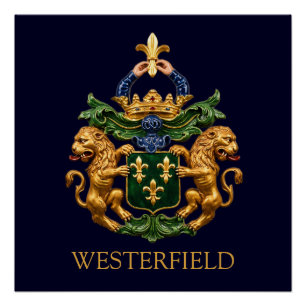 Westerfield Dutch Family Coat Of Arms. Poster