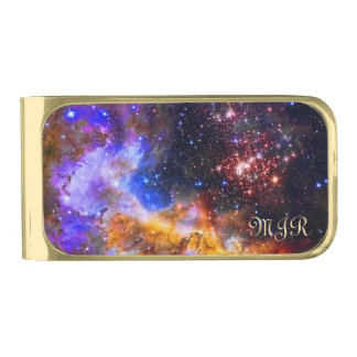 Westerlund 2 in Carina Constellation Space Picture Gold Finish Money Clip