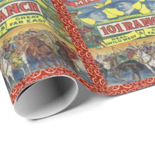 Western 101 Ranch Rodeo Cowboy Wrapping Paper