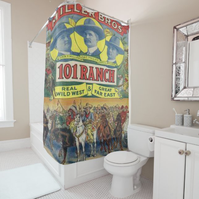 Western  101 Ranch Wild West Show Rodeo Shower Curtain (In Situ)