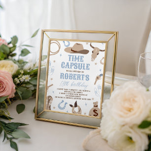 Western 1st Birthday Time Capsule Sign