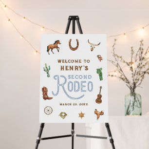 Western 2nd 3rd 4th Birthday Rodeo Welcome Sign