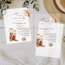 Western A Little Cowgirl Floral Boots Baby Shower