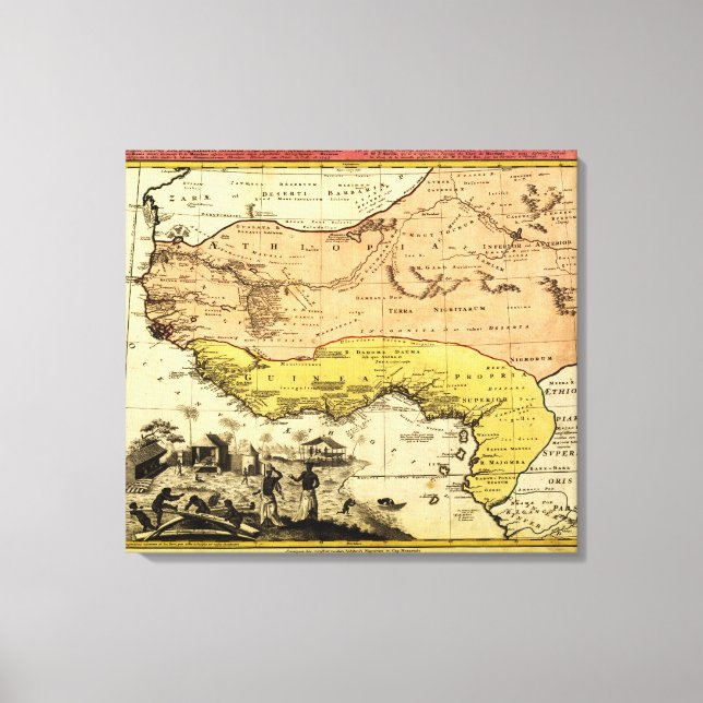 Western AfricaPanoramic MapWestern Africa 3 Canvas Print (Front)