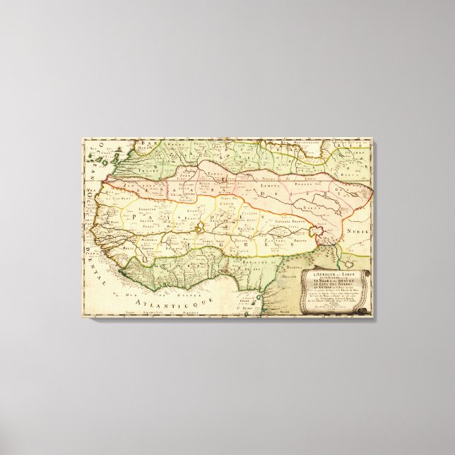 Western AfricaPanoramic MapWestern Africa Canvas Print (Front)