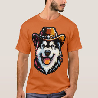 Western Alaskan Malamute Cowboy Dog TShirt