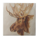Western American Animal Study | Moose Portrait Ceramic Tile<br><div class="desc">Enjoy this fresh creative geometric design on a product or wallart piece to enhance and add to the world around you. Artist: Ethan Harper</div>