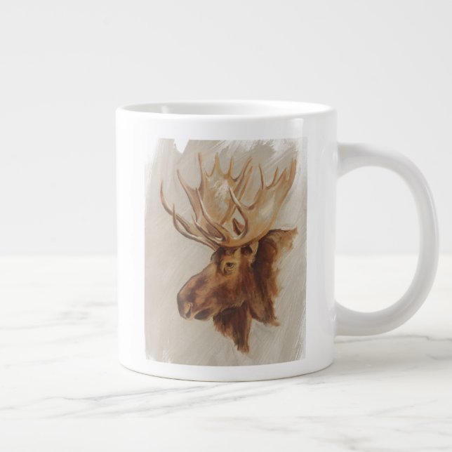 Western American Animal Study | Moose Portrait Giant Coffee Mug (Right)