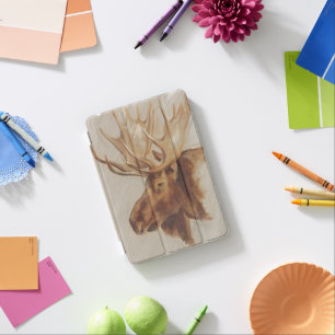 Western American Animal Study   Moose Portrait iPad Mini Cover