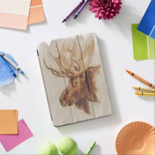 Western American Animal Study   Moose Portrait iPad Pro Cover