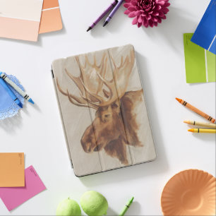 Western American Animal Study Moose Portrait iPad Pro Cover