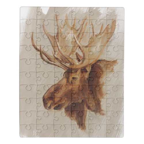 Western American Animal Study  Moose Portrait Jigsaw Puzzle