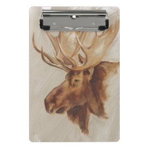 Western American Animal Study Moose Portrait Mini Clipboard