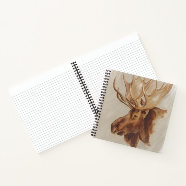 Western American Animal Study | Moose Portrait Notebook (Inside)