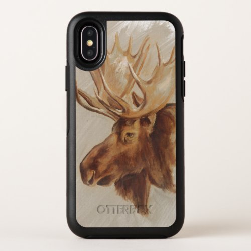 Western American Animal Study  Moose Portrait OtterBox Symmetry iPhone X Case